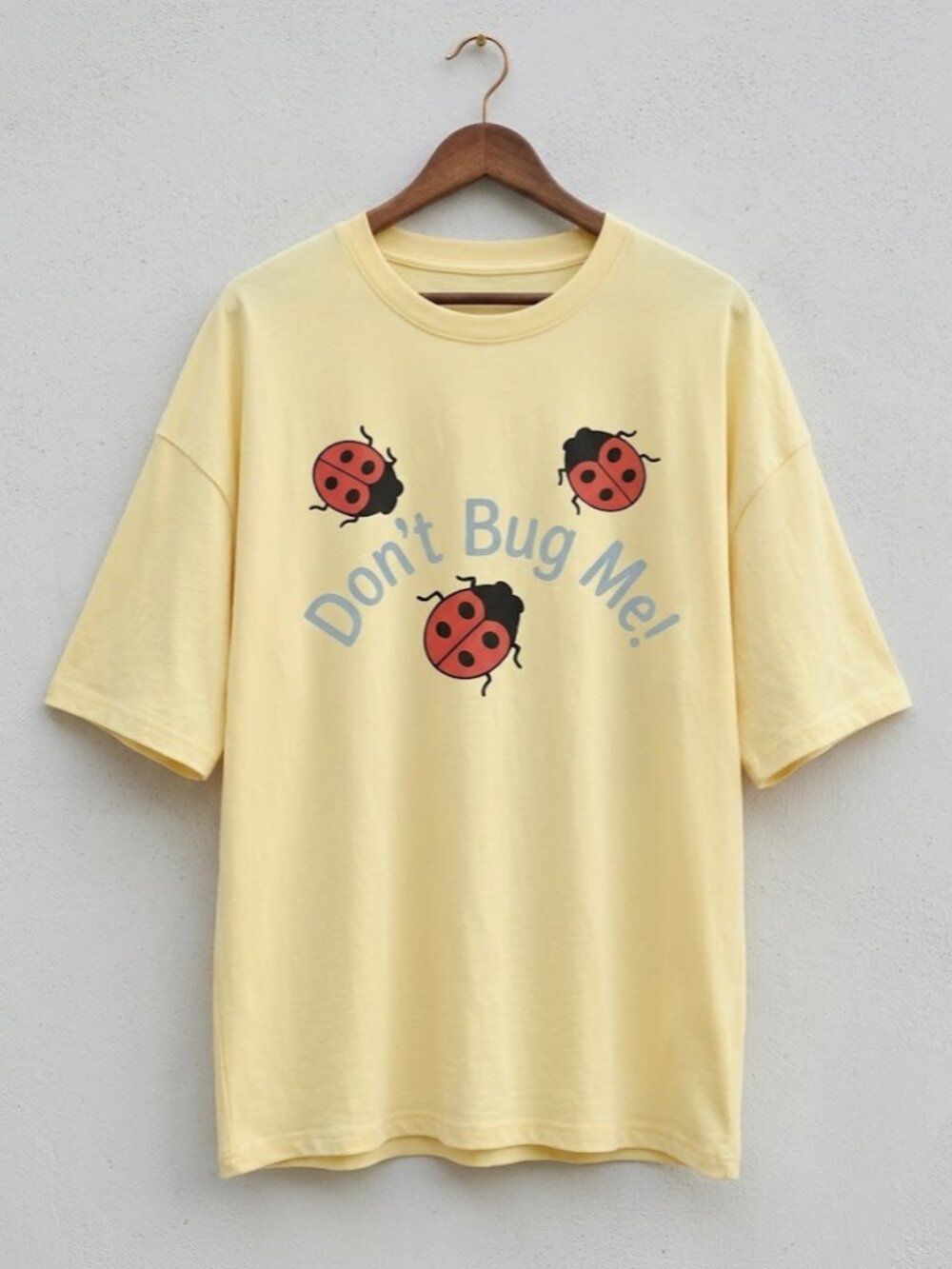 Gildan Yellow Tee with Red Ladybug Graphic